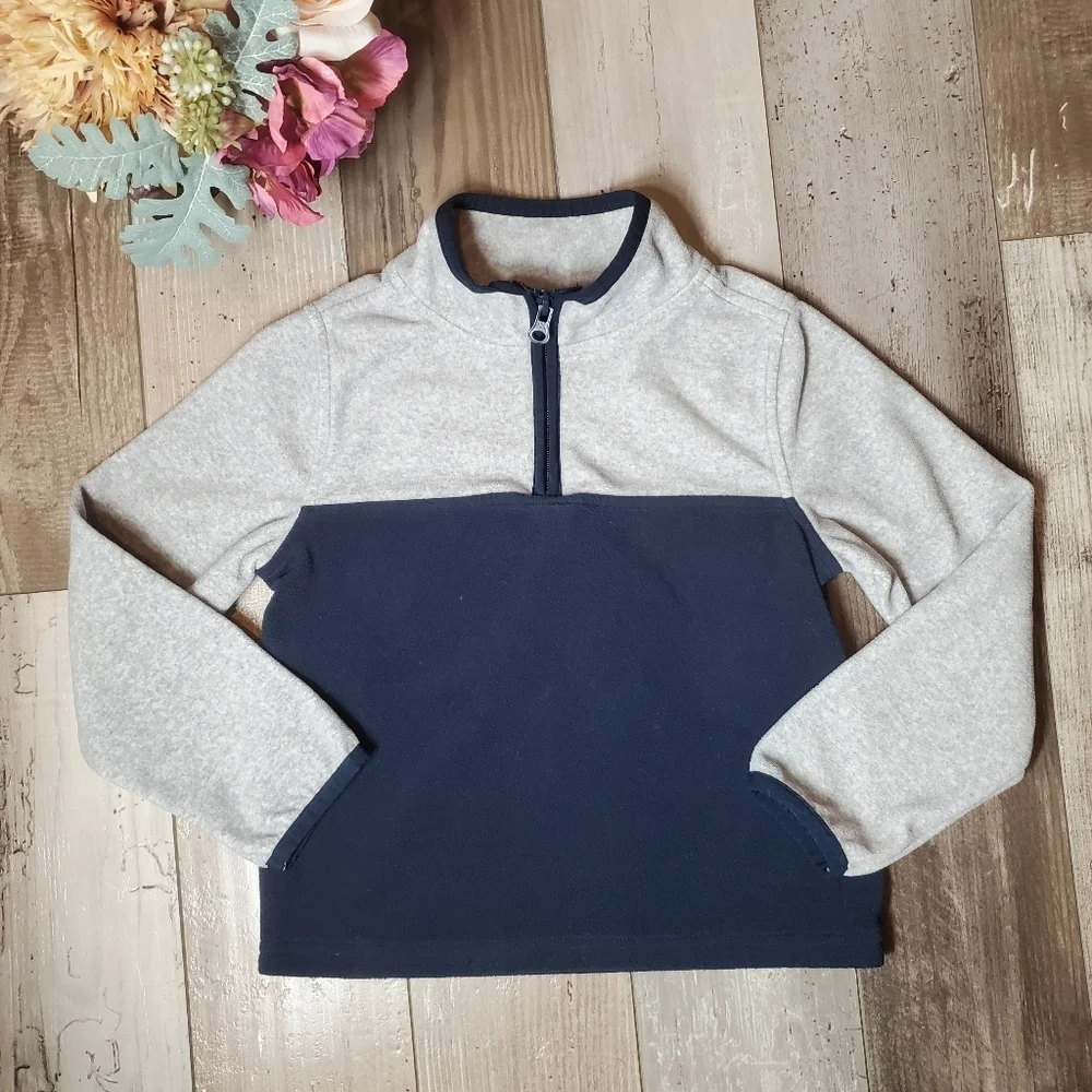 OshKosh B'gosh Toddler Colorblock Microfleece Cozie Size 5T Navy Blue & Grey